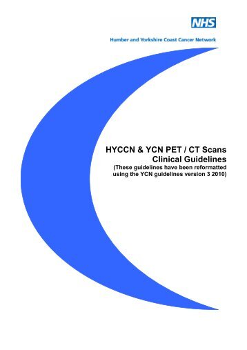 HYCCN & YCN PET CT Scans Clinical Guidelines - May 2011