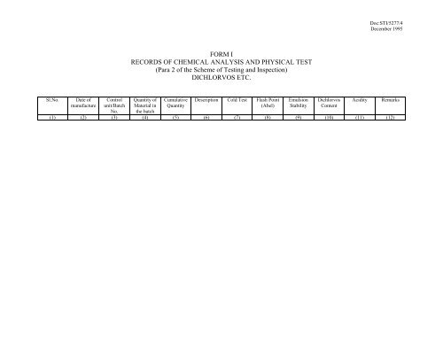 SCHEME OF TESTING AND INSPECTION FOR ... - Bis