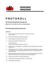 Protokoll der Gemeindeversammlung vom Mittwoch, 12 ... - Menziken