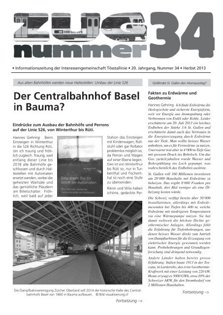 Der Centralbahnhof Basel in Bauma? - IG Tösstallinie