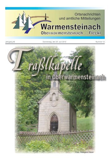 in Oberwarmensteinach - Gemeinde Warmensteinach