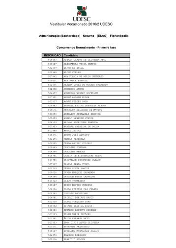 Veja os nomes dos aprovados na primeira fase (PDF) - Contato.net