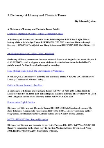 A Multilingual Dictionary Of Greek Spanish English Literary Terms