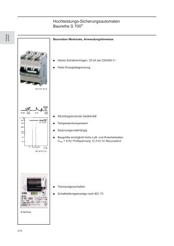 Hochleistungs-Sicherungsautomaten Baureihe S 700® - Voltimum