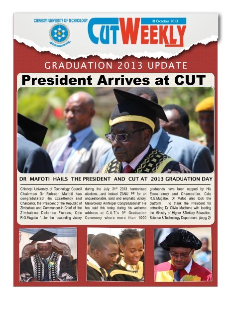 CUT WEEKLY_Graduation_email.pdf - Chinhoyi University of ...