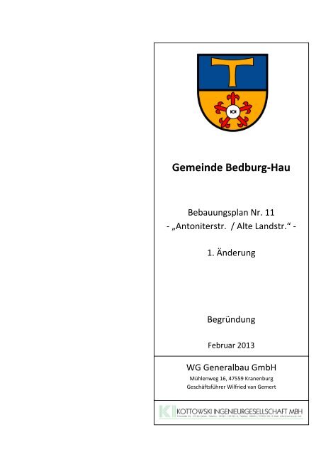 Anlage II zu Beschlussvorlage Nr. 37/2013 - Gemeinde Bedburg-Hau