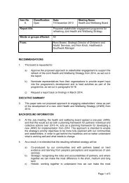 Proposed Stakeholder Engagement Programme for refreshing Joint ...