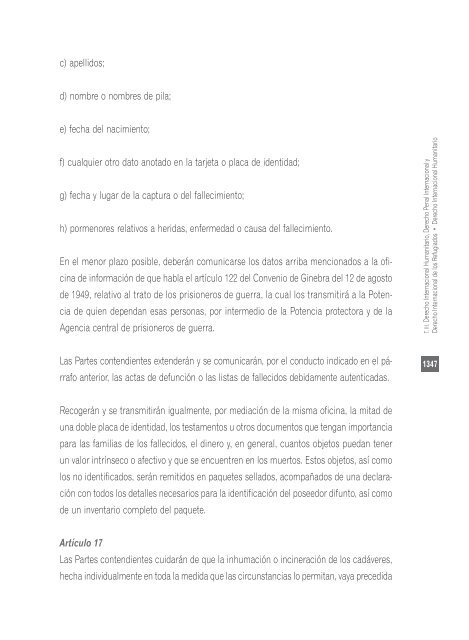 convenio I de ginebra para mejorar la suerte de los heridos y ...