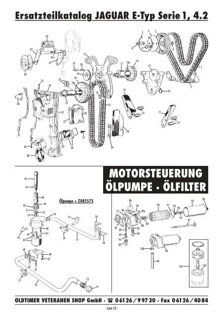 Ersatzteilkatalog JAGUAR E-Typ Serie 1, 4.2