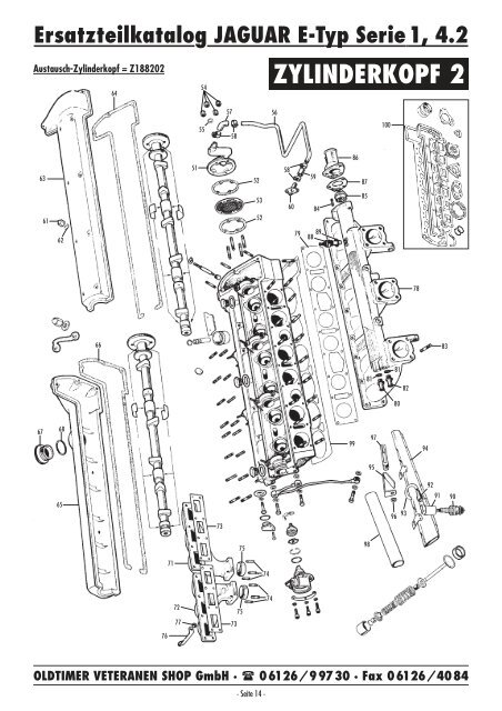 Ersatzteilkatalog JAGUAR E-Typ Serie 1, 4.2