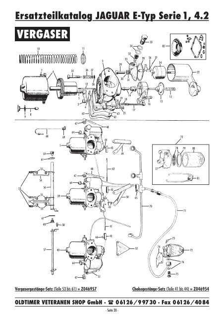 Ersatzteilkatalog JAGUAR E-Typ Serie 1, 4.2