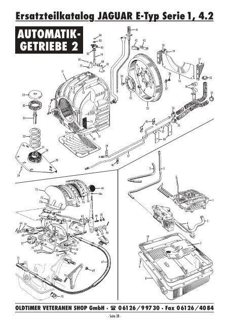 Ersatzteilkatalog JAGUAR E-Typ Serie 1, 4.2