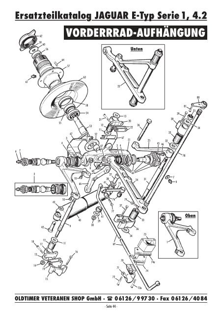 Ersatzteilkatalog JAGUAR E-Typ Serie 1, 4.2