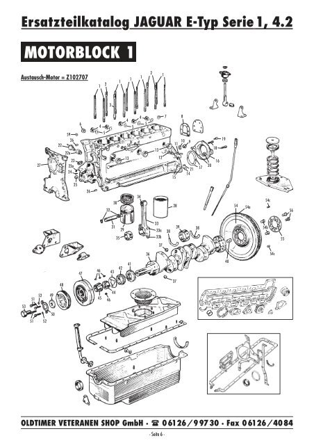 Ersatzteilkatalog JAGUAR E-Typ Serie 1, 4.2