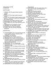 Scarlet Letter Complete Vocabulary List - CIBACS