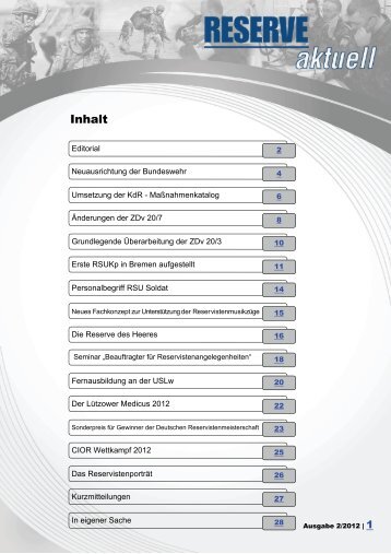 Reserve Aktuell - Reservistenkameradschaft Delmenhorst