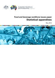 Food and beverage workforce issues paper Statistical appendixes ...