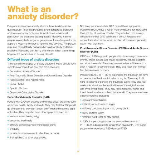 A Guide To What Works For Anxiety Disorders - Mental Health First Aid