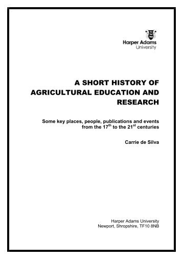 a short history of agricultural education and research