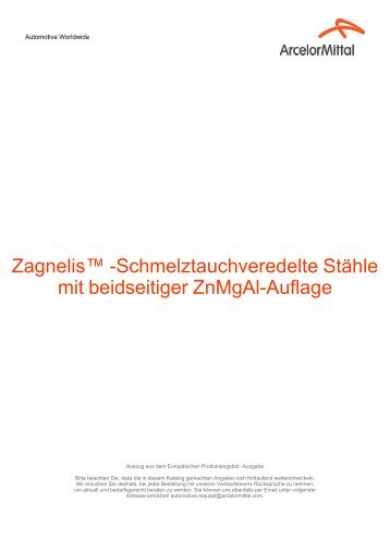 Zagnelis™ -Schmelztauchveredelte Stähle mit ... - ArcelorMittal