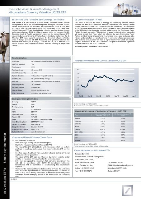 Pdf Factsheet Etf Db Com Deutsche Bank