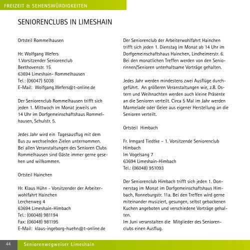 Seniorenwegweiser Limeshain - Gemeinde Limeshain