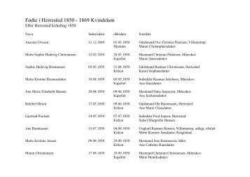 Fødte i Herrested 1850 - 1869 Kvindekøn - Nyborg Bibliotek