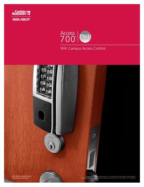 CORBIN RUSSWIN Access 700 PWI1 Catalog - PERSONA Campus