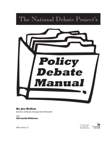 Policy Debate Manual (PDF) - Georgia Forensic Coaches Association
