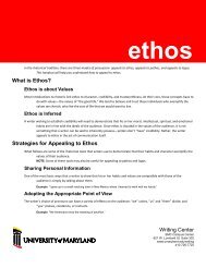 Writing Center What is Ethos? Strategies for Appealing to Ethos