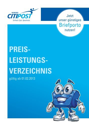 (gültig ab 01.02.2013) als PDF downloaden. - CITIPOST Nordsee