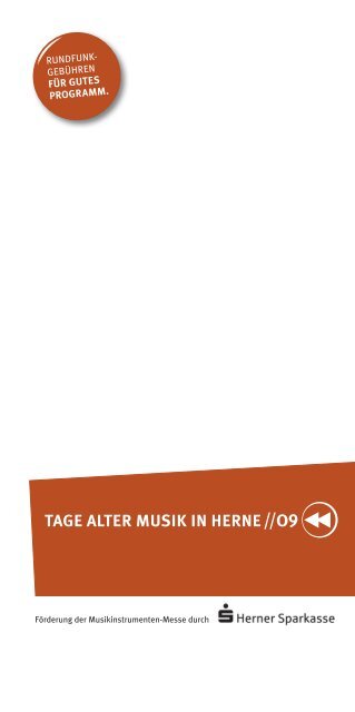 Das Programm zu den Tagen Alter Musik in Herne - WDR.de