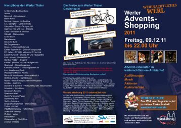 Werler Advents- Shopping - Wirtschaftsring Werl eV