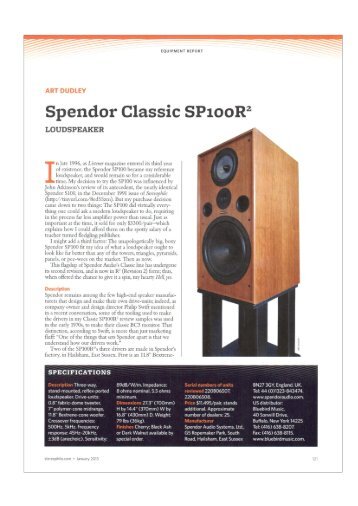 Spendor Classic SP100R2 - Supersonido