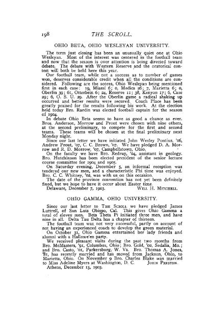 1903-04 Volume 28 No 1–5 - Phi Delta Theta Scroll Archive