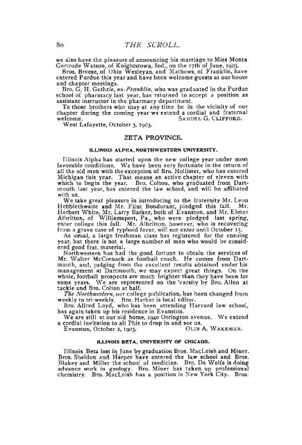 1903-04 Volume 28 No 1–5 - Phi Delta Theta Scroll Archive