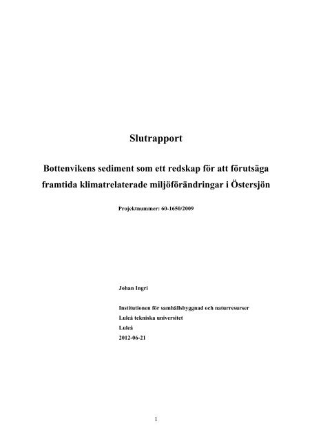 Kol datering förorening