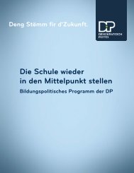 A. „Die Schule gehört wieder in den Mittelpunkt“ - DP