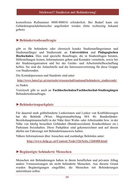 Stichwort? Studieren mit Behinderung! - Hochschulombudsmann