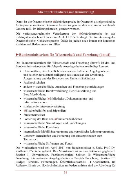 Stichwort? Studieren mit Behinderung! - Hochschulombudsmann