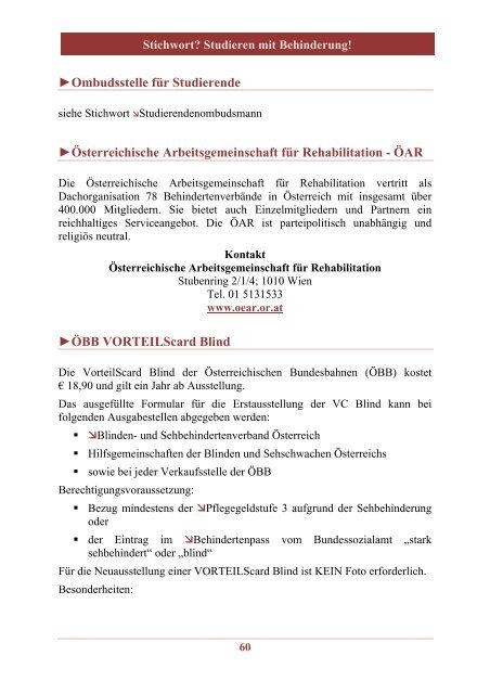 Stichwort? Studieren mit Behinderung! - Hochschulombudsmann