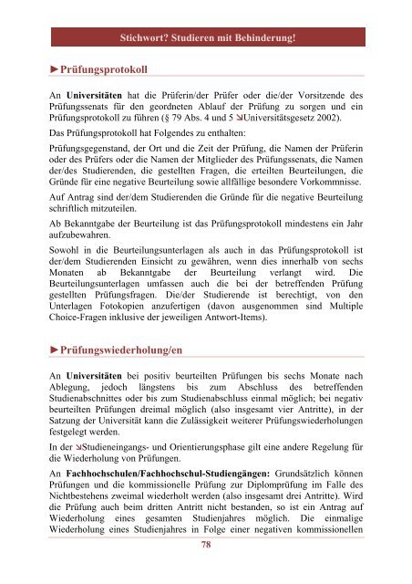 Stichwort? Studieren mit Behinderung! - Hochschulombudsmann