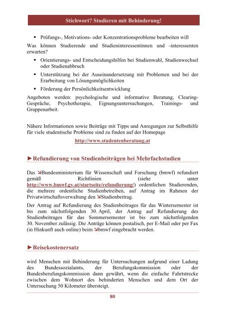 Stichwort? Studieren mit Behinderung! - Hochschulombudsmann