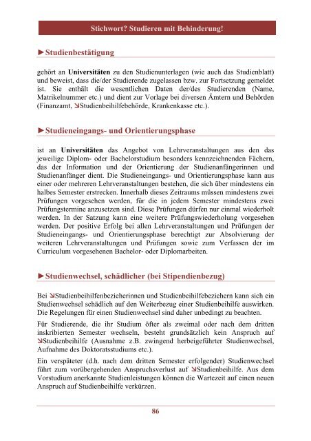 Stichwort? Studieren mit Behinderung! - Hochschulombudsmann