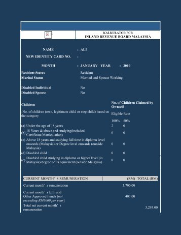 Inland Revenue Board`s Kalkulator PCB