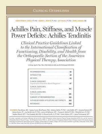 Achilles Tendinitis - JOSPT