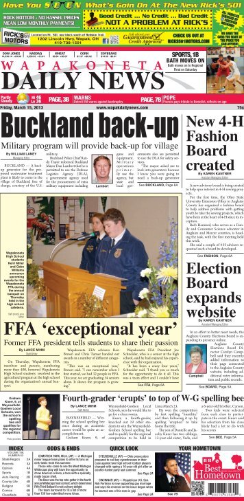 FFA 'exceptional year' - Wapakoneta Daily News