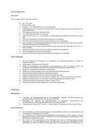 Curriculum und Publikationen Dezember 2013 ... - Universität Bern