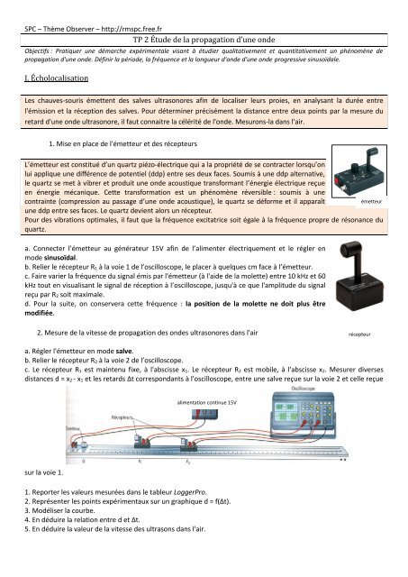 TP 2 Etude des ultrasons - rmspc - Free