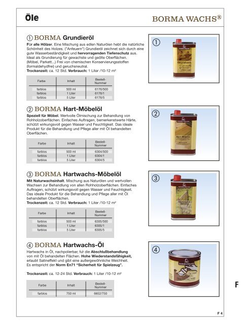 Produktinformationen zu Borma Wachs und Öl - FACETT